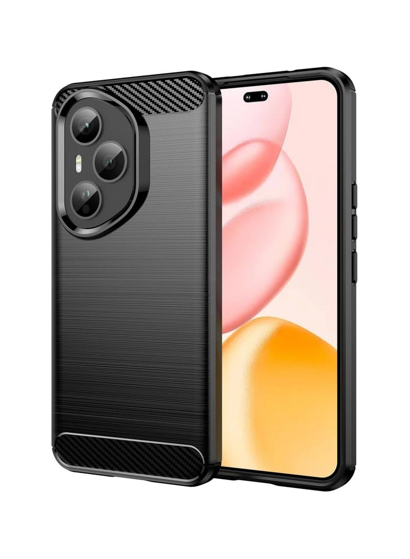 General Case Compatible with Honor 400 Pro 5G, Brushed Carbon Fibre Texture Soft TPU Silicone Bumper Honor 400 Pro Scratch and Shock Protective Back Case  - Image 1