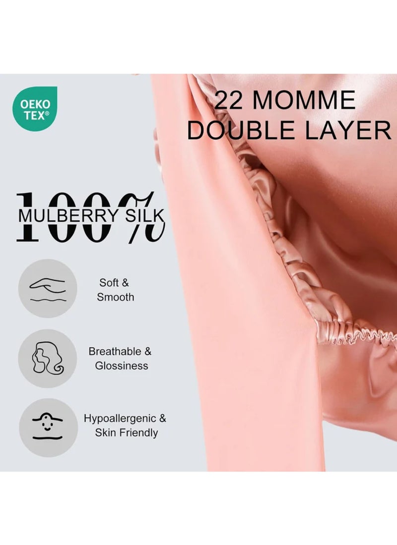 ZIMASILK 22 Momme Silk Sleep Cap with Ice Silk Band  - Image 2