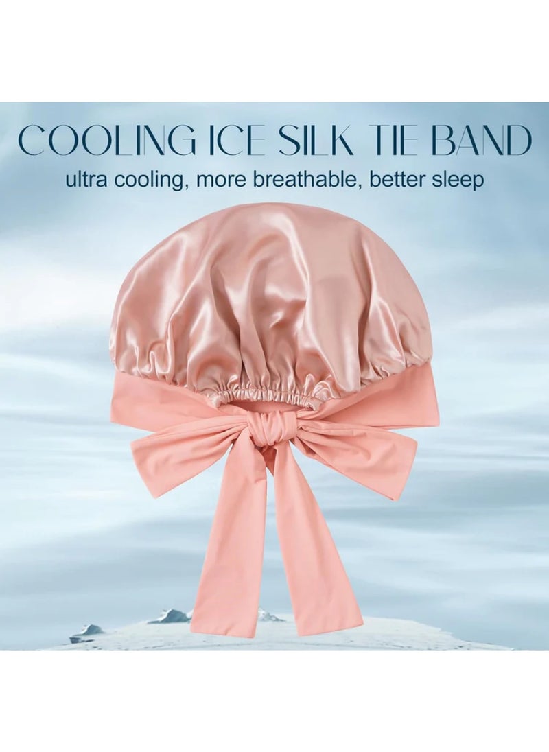 ZIMASILK 22 Momme Silk Sleep Cap with Ice Silk Band  - Image 3