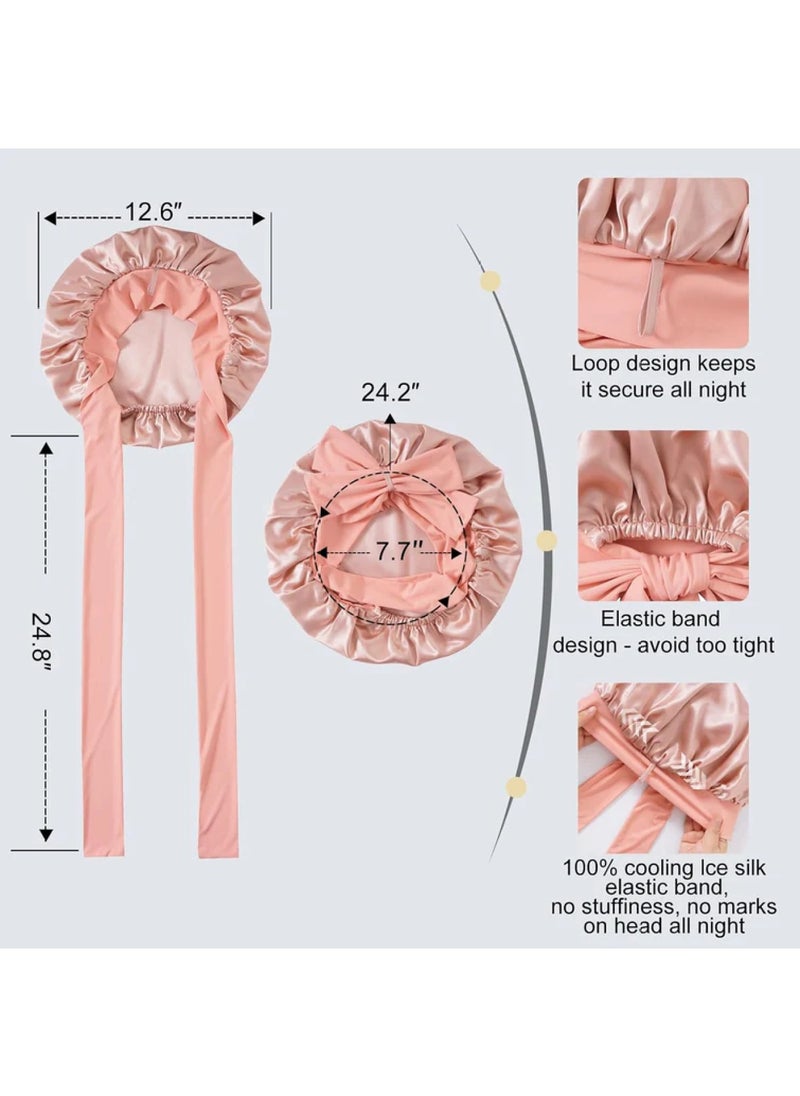 ZIMASILK 22 Momme Silk Sleep Cap with Ice Silk Band  - Image 5
