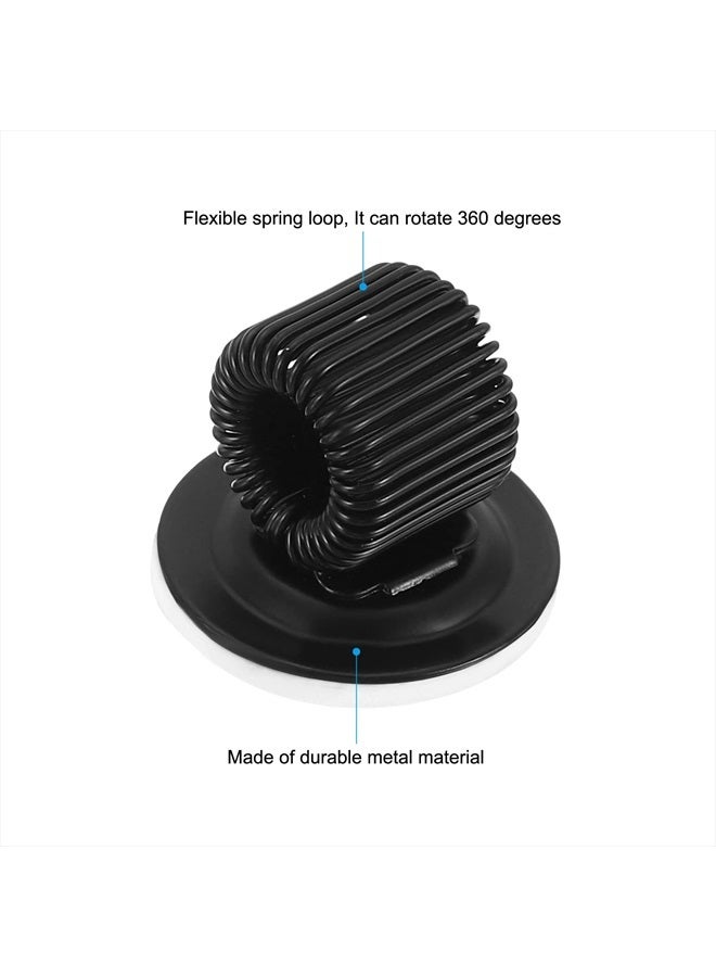 PATIKIL Pen Holder Clips, 3Pcs Metal Self Adhesive Spring Loop Pencil Organizer for Office Wall Refrigerator Whiteboard Map, Black - Image 4