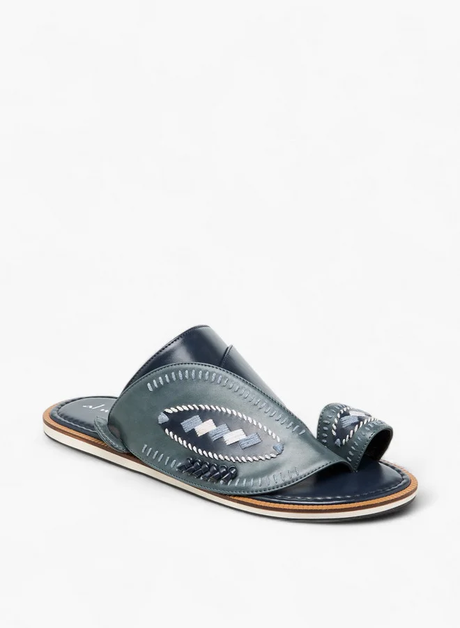 Al Waha Embroidered Slip-On Arabic Sandals with Toe Loop