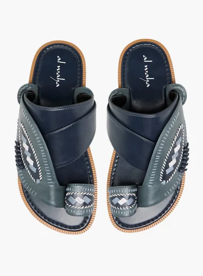 Al Waha Embroidered Slip-On Arabic Sandals with Toe Loop
