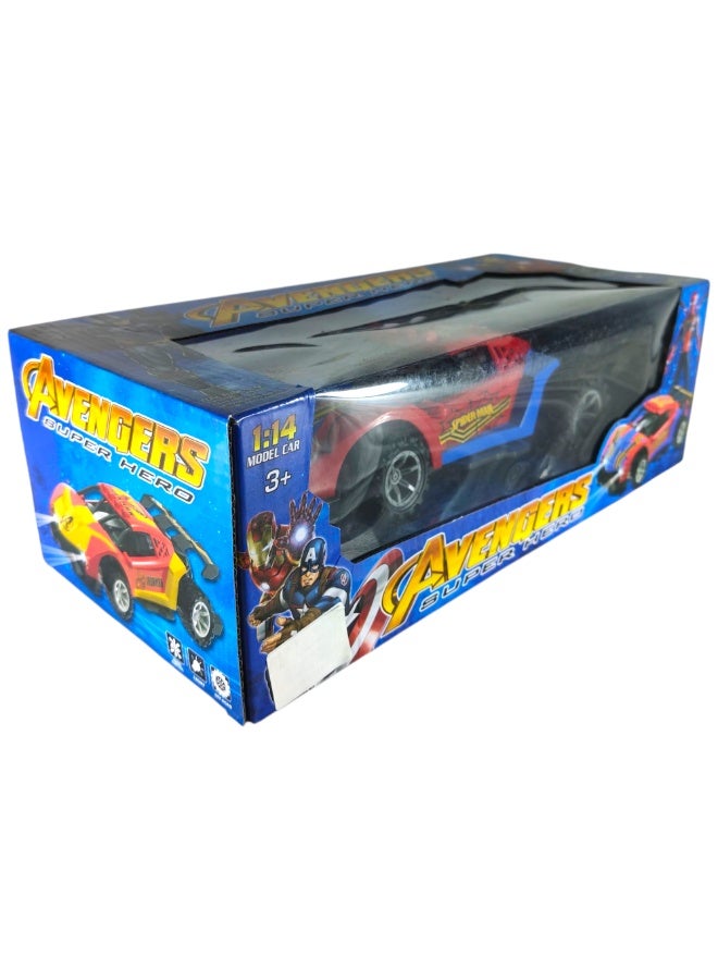 GTG TOYS Avengers Super Hero Remote Control Car, 1:14 Scale, Spider-Man Design, Red and Blue, Plastic, For Children Ages 3 and Up - Image 2