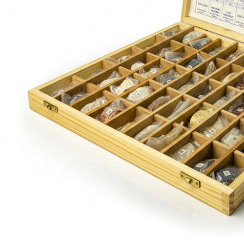 SBT Instruments Geology Kit: 50 Rocks & Minerals Collection in Wooden Box | Perfect for Earth Science Study & Stone Identification | Educational & Ideal for Students - Image 3