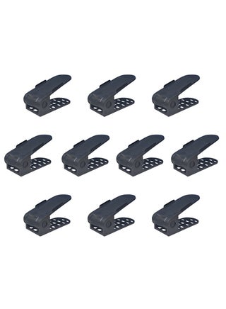 Space Saving Double Deck Plastic Shoe Organizer Adjustable Shoe Slots Holder for Closet Shoes Organizer 10 Pack