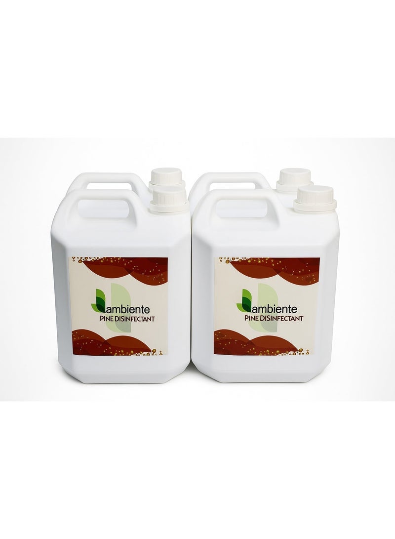 Ambiente Pine Disinfectant, 5L x 4 | Kills Germs, Bacteria & Viruses | Multipurpose Cleaner | Fresh Pine Scent | Safe & Biodegradable Formula - Image 1