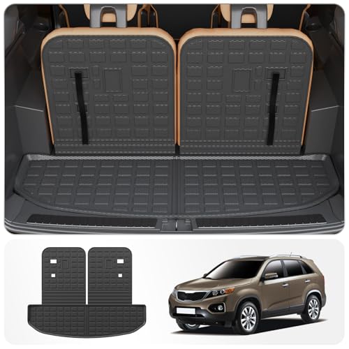 Thinzyou Cargo Mat Compatible with 2021-2025 Kia Sorento Cargo Liner Trunk Mat Trunk Liner TPE All Weather Back Seat Cover Protector 2024 Sorento Accessories (Trunk Mat with Backrest Mat) - Image 1