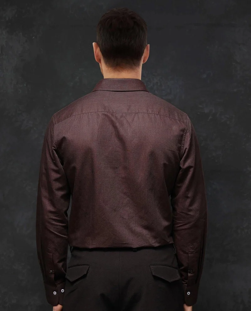 Rare Rabbit Men's Textured Business Plain Shirt