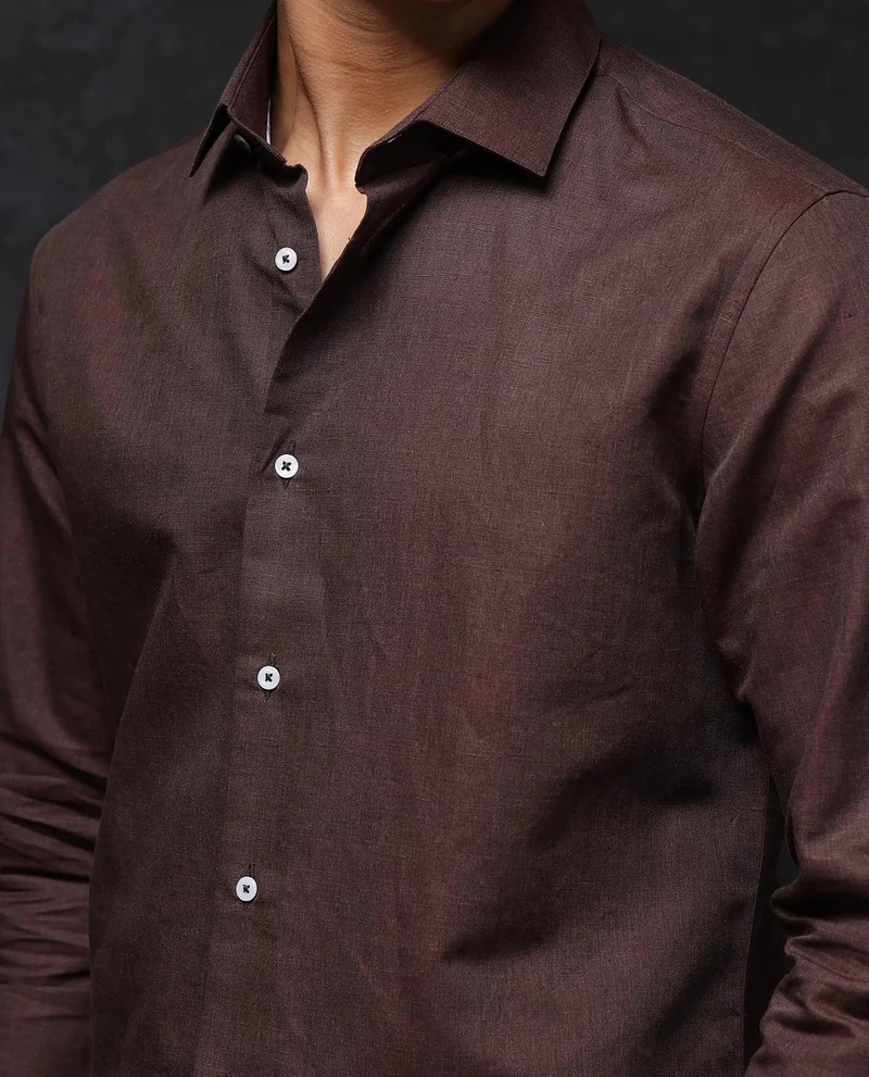 Rare Rabbit Men's Textured Business Plain Shirt