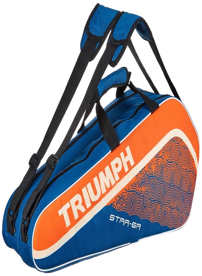 ترايامف مضرب تنس الريشة Triumph Velocity Graphite خفيف الوزن مع أوتار، وحقيبة Star-6R ذات قسمين، لون أبيض - Image 3