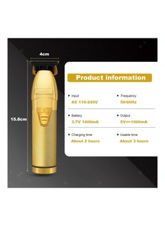 Generic New Barber Hair Clipper Gold Electric Cordless Trimmer for Men Professional Haircuts Carving Beard Razor  - Image 3