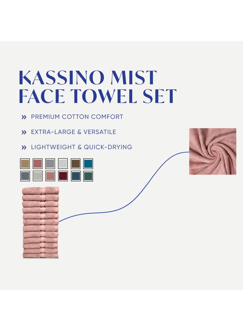 كاسينو Kassino Jumbo Face Towel (12 Pack, 33x33 cm) - 580 GSM Large Face Towels,100% Combed Cotton, Soft & Quick-Dry Towels, Highly Absorbent, Double Stitched Hotel Quality Towels | Evening Sand - Image 3