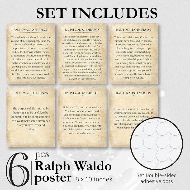 97 Decor Ralph Waldo Emerson Quotes Wall Art - Inspirational Literary Quotes Wall Decor, Finish Each Day Success Quote Literary Posters, Ralph Waldo Emerson Poem Prints for Classroom (8x10 UNFRAMED) - Image 2