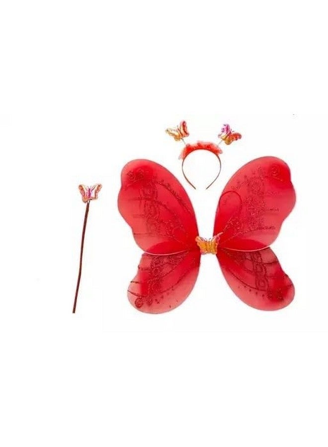 رويالز أجنحة الفراشة الجنية الملكية (مزيج من ٣ ألوان) | زي لحفلات أعياد ميلاد البنات | هدية حفلات للأطفال | زي جناح الجنية | ملاك الجنية، متعدد الألوان - Image 4