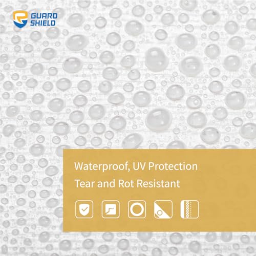 GUARD SHIELD Heavy Duty Tarp 12x16 Feet White Multi Purpose Thick Waterproof Poly Tarp Cover 10mil - Image 3
