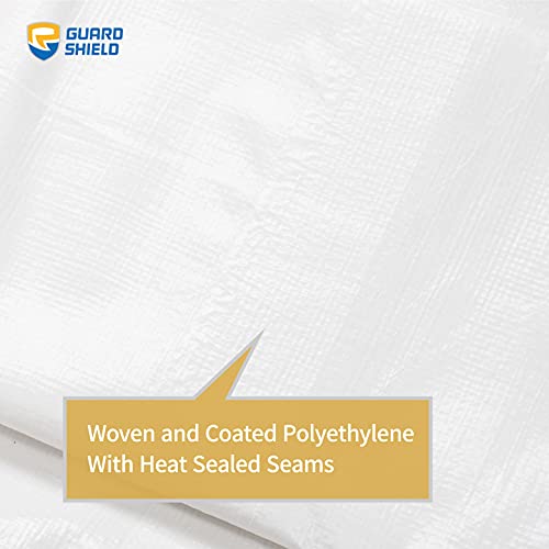 GUARD SHIELD Heavy Duty Tarp 12x16 Feet White Multi Purpose Thick Waterproof Poly Tarp Cover 10mil - Image 5