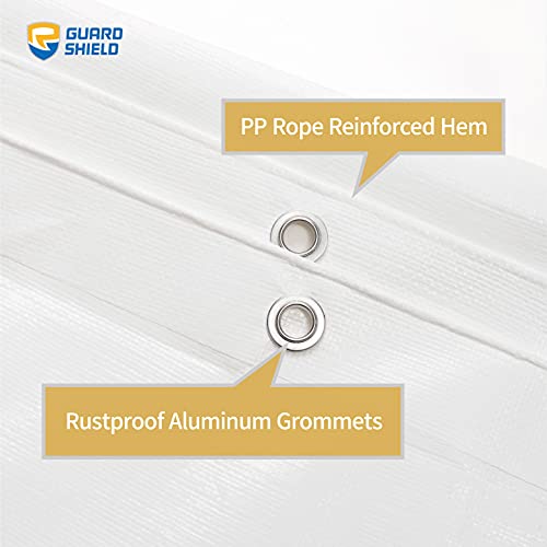 GUARD SHIELD Heavy Duty Tarp 12x16 Feet White Multi Purpose Thick Waterproof Poly Tarp Cover 10mil - Image 4