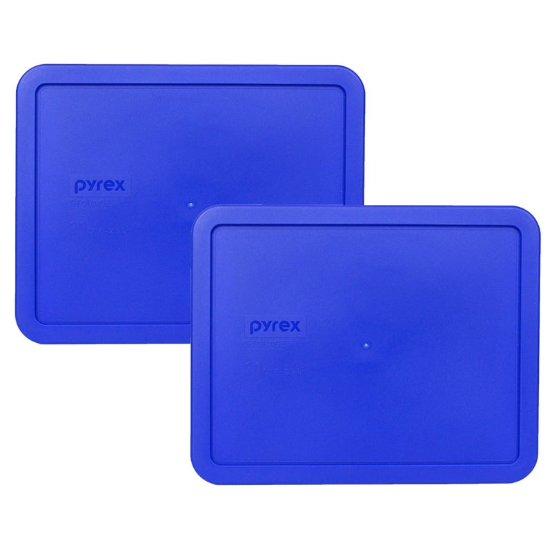 Pyrex 7212PC 11 Cup Cadet Blue Food Storage Replacement Lids 2Pack  Made in USA