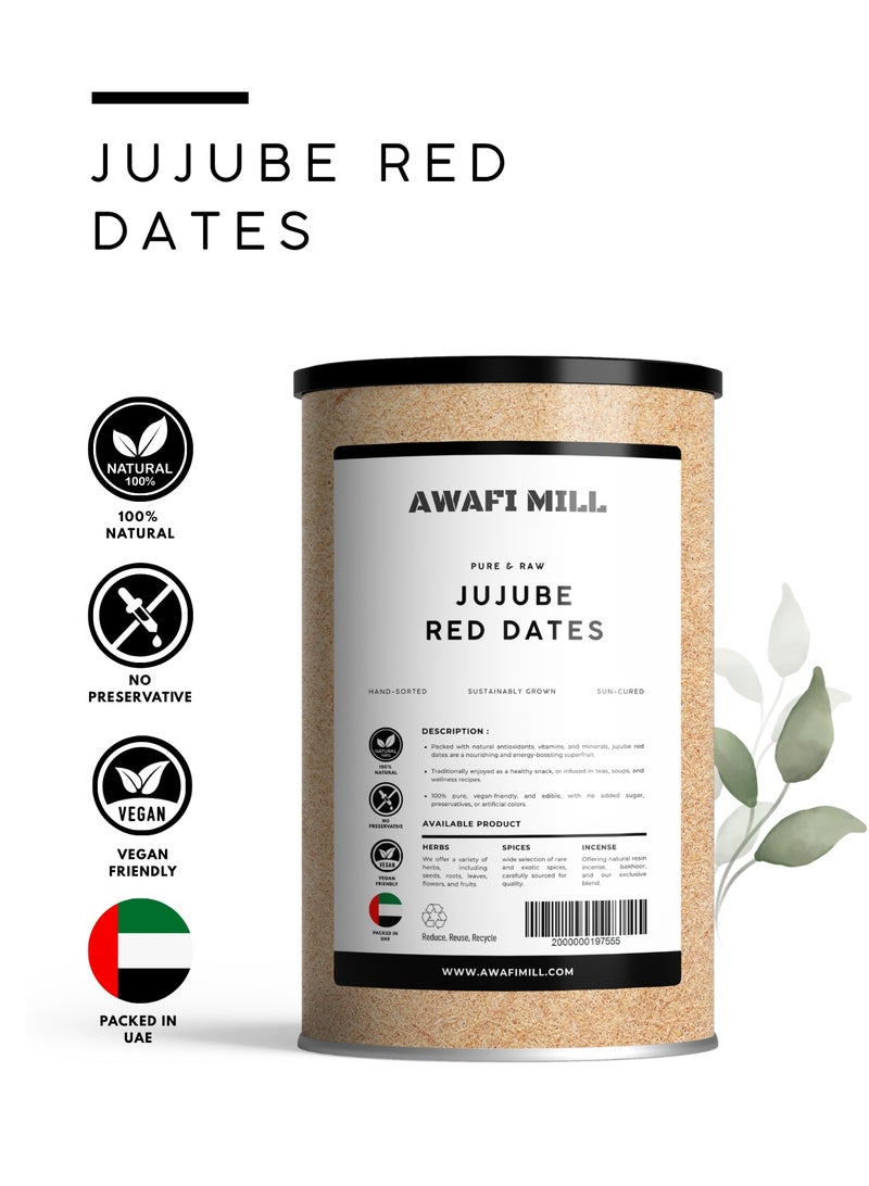 AWAFI MILL Jujube (Red Dates) | Dried Chinese Dates • Whole Fruits for Tea, Soups, Desserts and Snacking | Naturally Sweet, Chewy Texture - 100 g | 3.5 Oz - Image 2