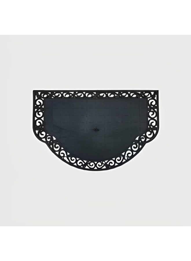 دواسة باب منزل نصف دائرية بتصميم زخرفي أنيق، مضادة للانزلاق وسهلة التنظيف باللون الجملي - Image 3