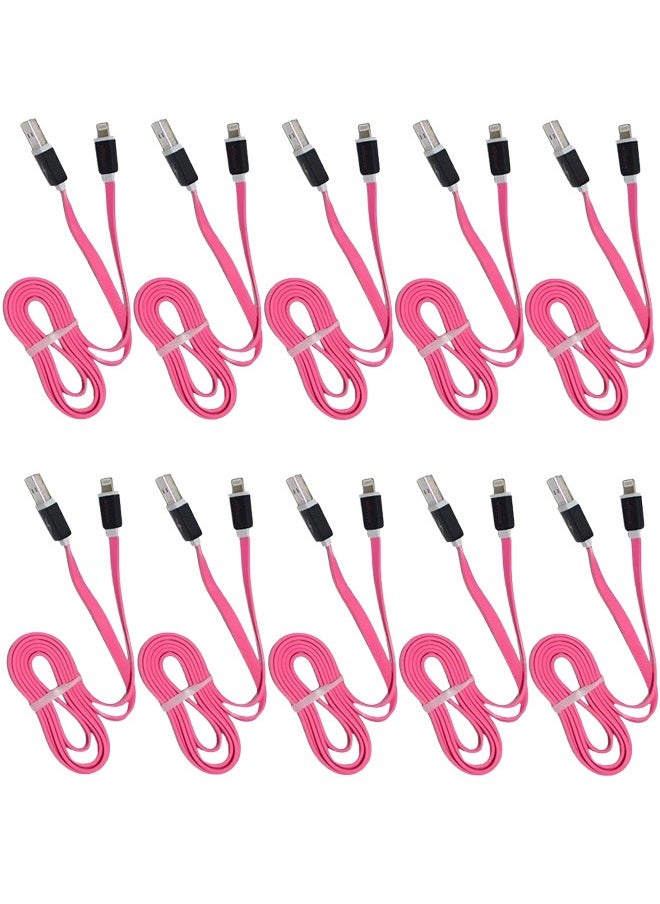 NIPUDUN Pack Of 10 NIPUDUN Cable lightting For iPhones pink  - Image 1