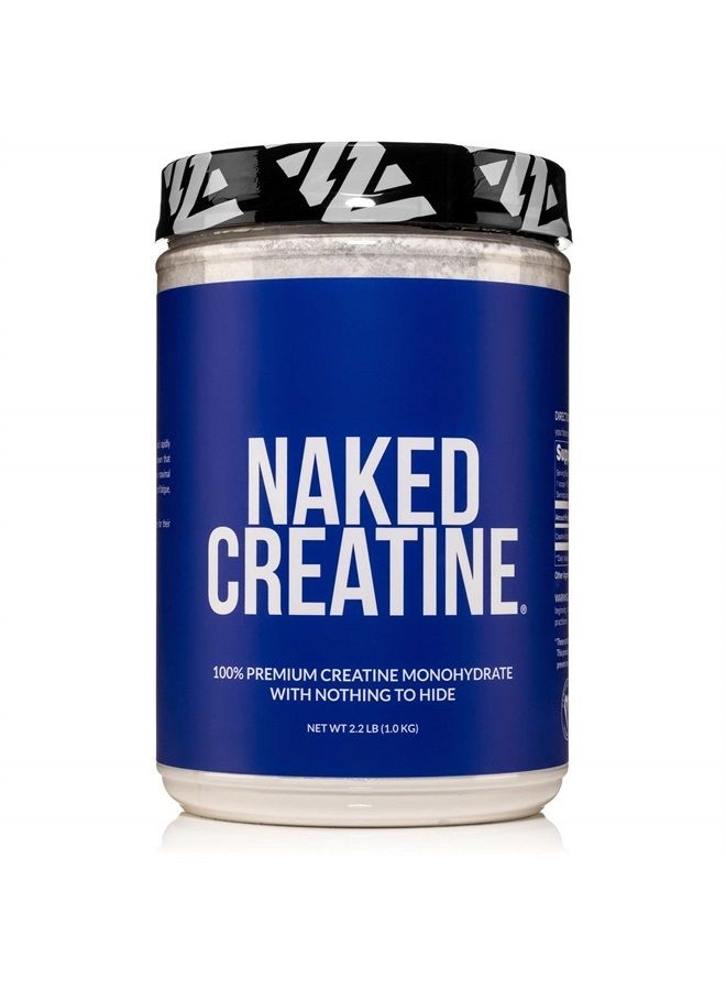 NAKED nutrition Pure Creatine Monohydrate – 200 Servings - 1,000 Grams, 2.2lb Bulk, Vegan, Non-GMO, Gluten Free, Soy Free. Aid Strength Gains, No Artificial Ingredients - NAKED CREATINE - Image 1