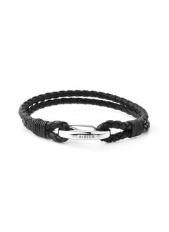 Riblor Margo Leather Bracelet For Men Black And Silver  - Image 1