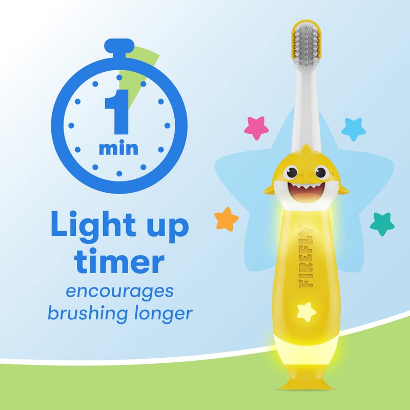 FIREFLY First Firefly Training Light Up Toothbrush, Baby Shark, Yellow - Image 5