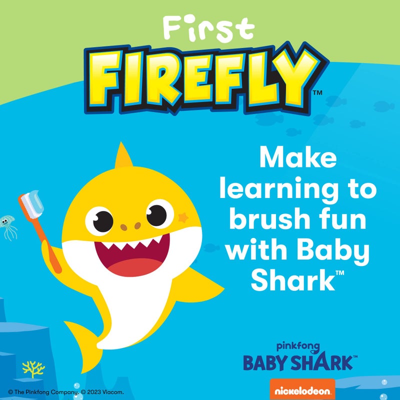 FIREFLY First Firefly Training Light Up Toothbrush, Baby Shark, Yellow - Image 2