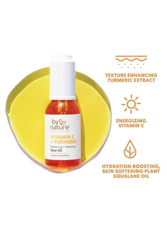 By Nature From New Zealand By Nature Brightening & Hydrating Facial Oil Vitamin C Oil & Turmeric Extract Enriched With Plant Squalane Oil Revitalize Dull Tired Skin Vitamin C Face Oil For Women And Men 1 Fl Oz  - Image 5