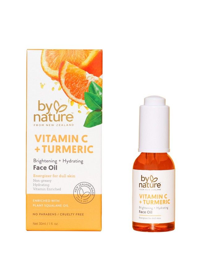 By Nature From New Zealand By Nature Brightening & Hydrating Facial Oil Vitamin C Oil & Turmeric Extract Enriched With Plant Squalane Oil Revitalize Dull Tired Skin Vitamin C Face Oil For Women And Men 1 Fl Oz  - Image 2