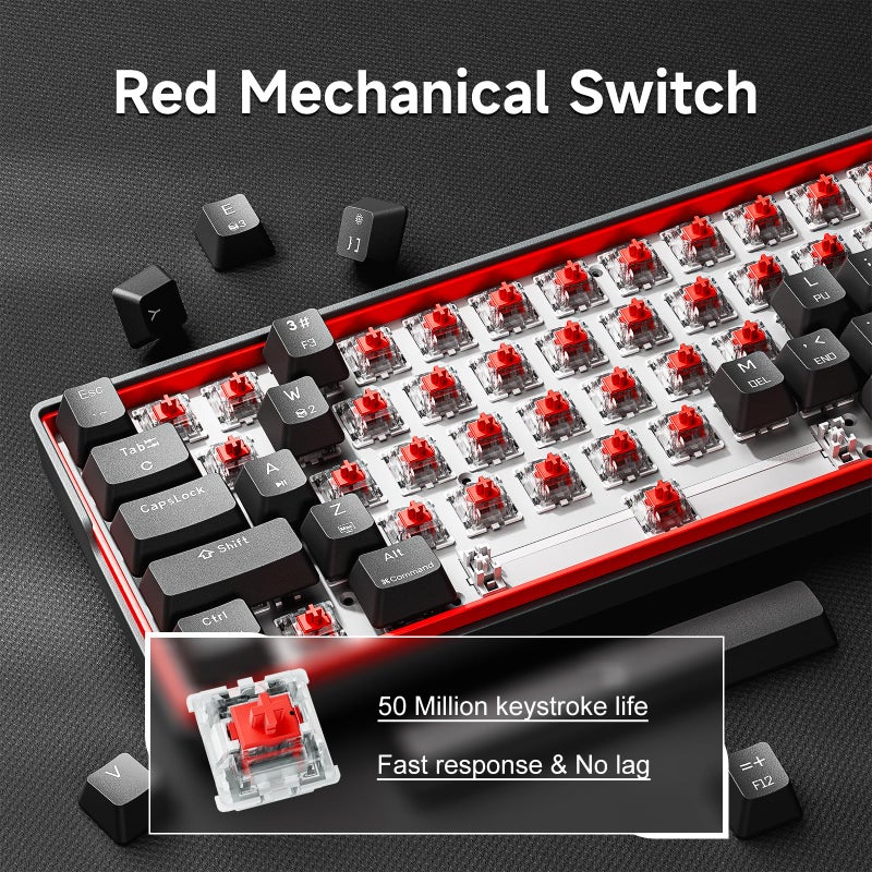KEMOVE K61SE Gaming Mechanical Keyboard, 60 Percent Wired RGB Backlit N-Key Rollover Compact Mini 61 Keys Keyboard for PC Laptop, Red Switch - Image 3