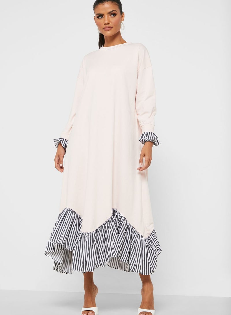 Desert Cove Striped Trim Dress - Image 1