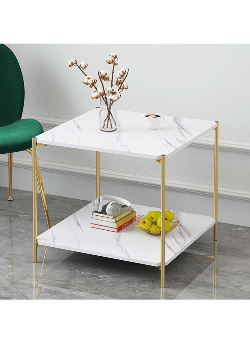 Generic Square Tea Table Living Room Coffee Tables Marble Texture Wooden Combination Furniture Durable Table  - Image 2