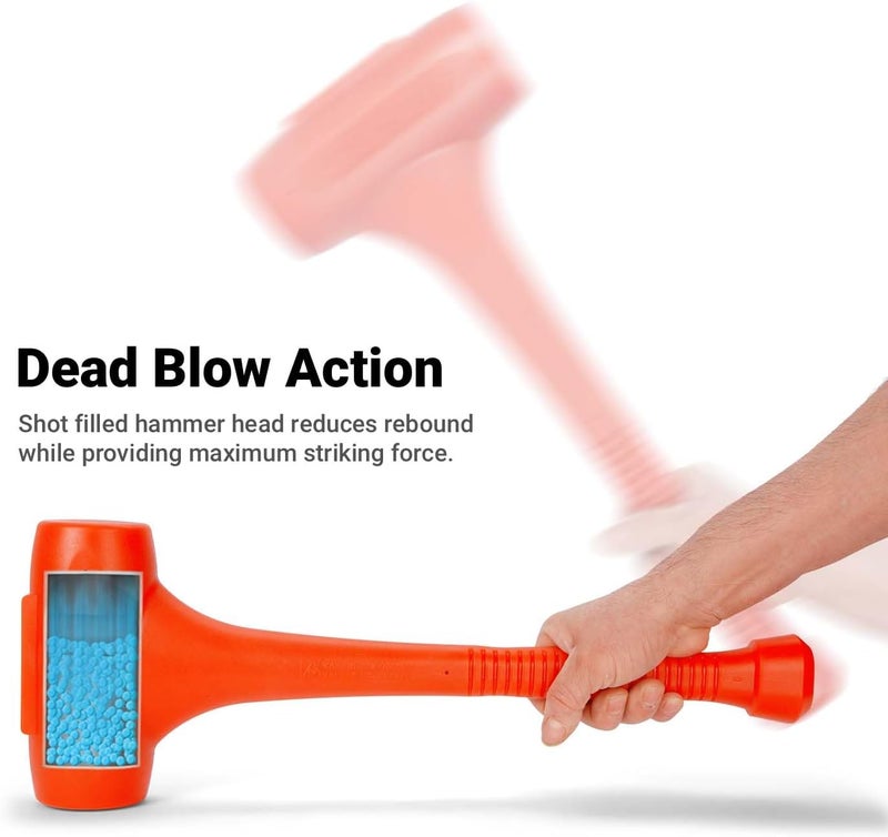 Capri Tools CP10100 C100 Dead Blow Hammer, 20", Orange, 6 lbs. - Image 2