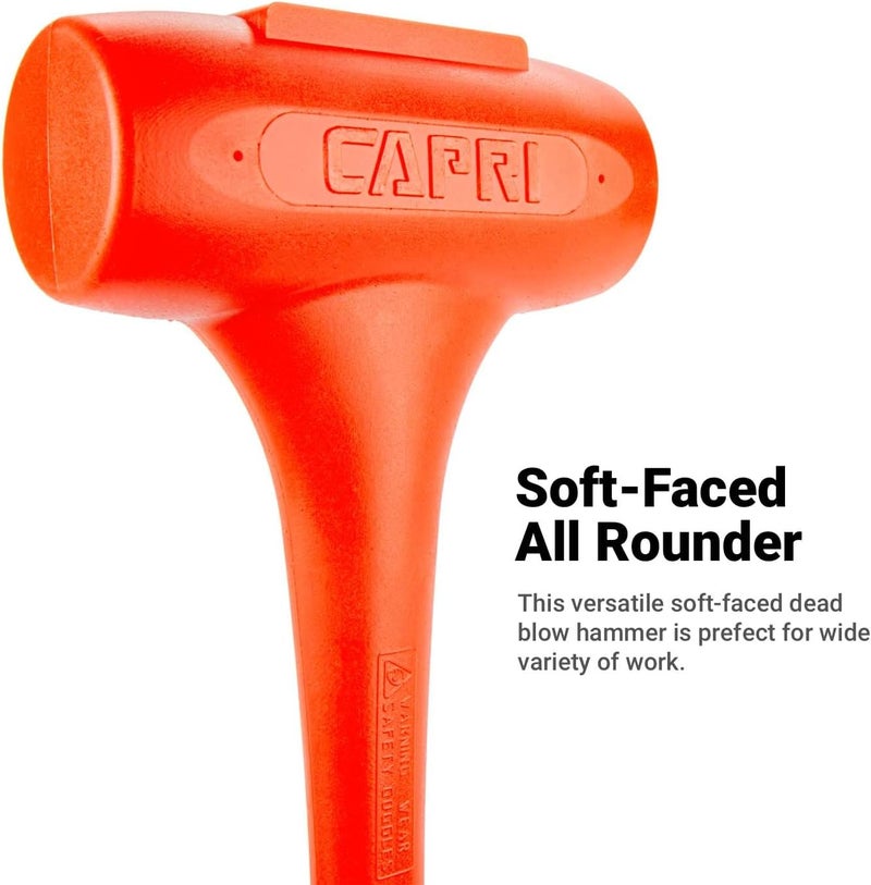 Capri Tools CP10100 C100 Dead Blow Hammer, 20", Orange, 6 lbs. - Image 3