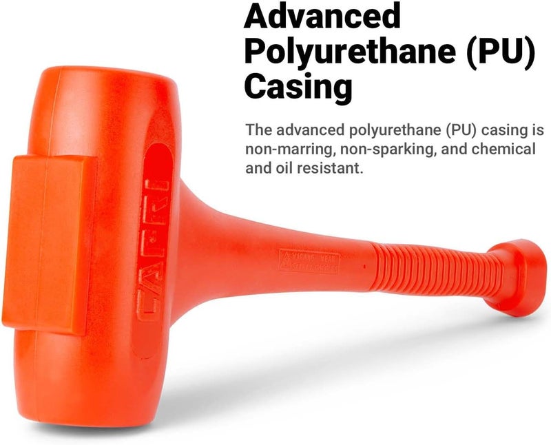 Capri Tools CP10100 C100 Dead Blow Hammer, 20", Orange, 6 lbs. - Image 4
