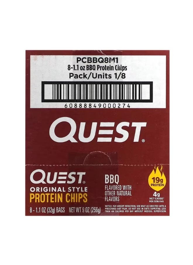 QUEST NUTRITION Original Style Protein Chips BBQ 8 Bags 1.1 oz 32 g Each  - Image 2