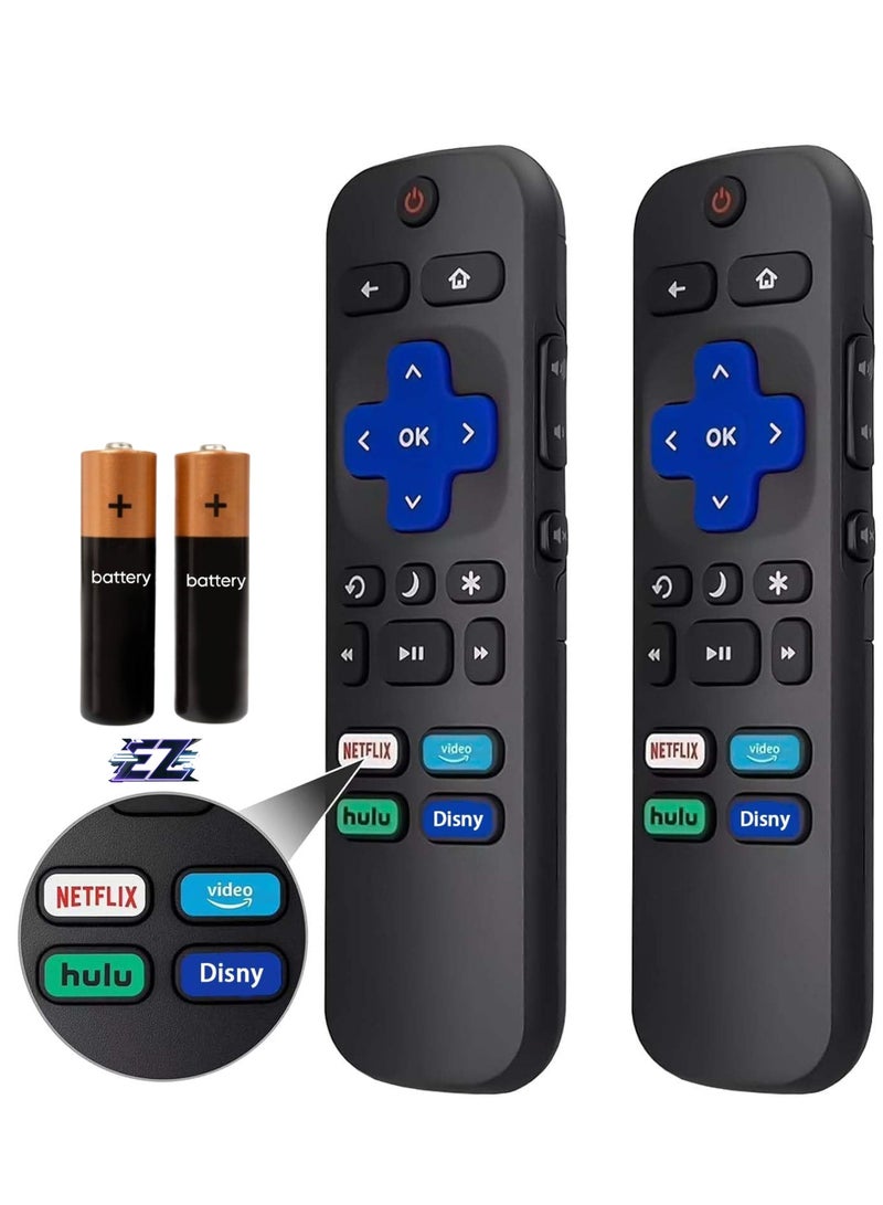 ELTRAZONE (2-Pack) Replacement Remote Control for Roku TV Compatible with Roku Built-in TCL/LG/Hisense/Philips/Sharp/Onn/Insignia/Element TV 【Not for Roku Stick and Box】with battery - Image 1