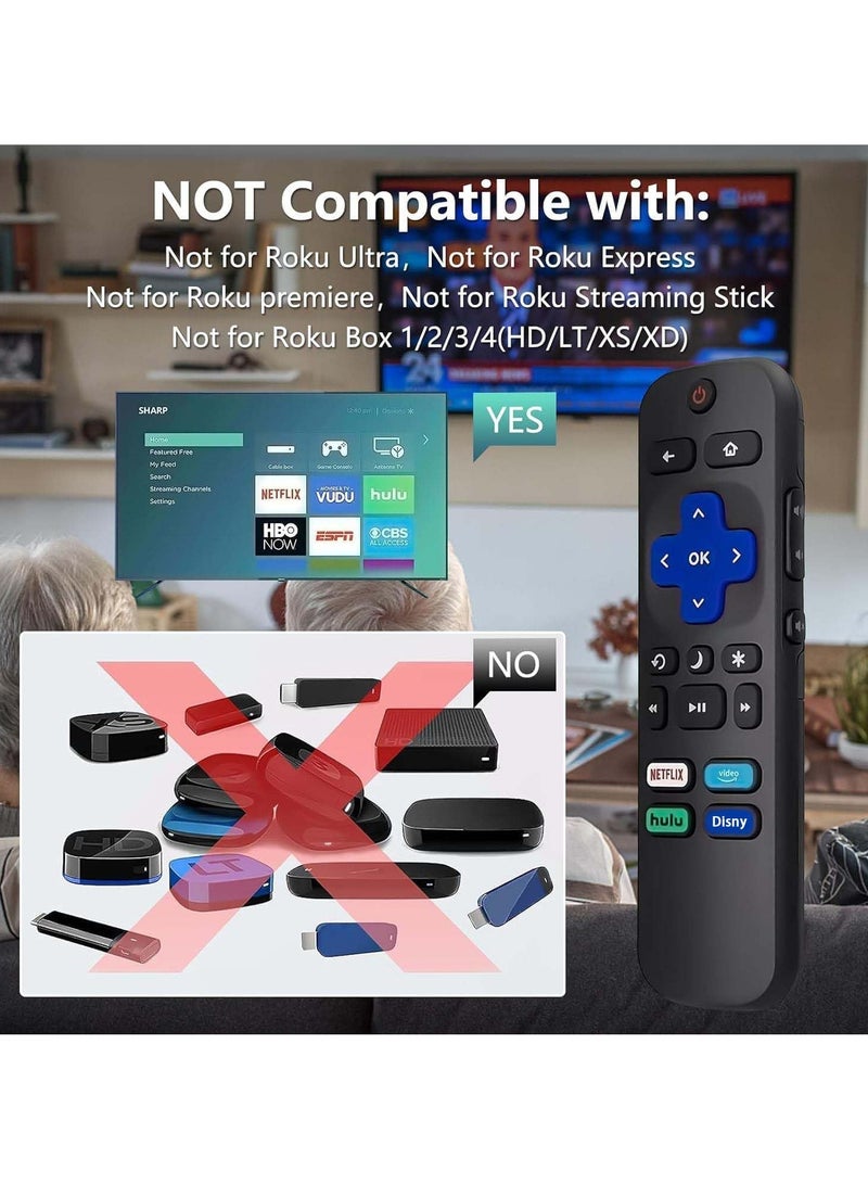ELTRAZONE (2-Pack) Replacement Remote Control for Roku TV Compatible with Roku Built-in TCL/LG/Hisense/Philips/Sharp/Onn/Insignia/Element TV 【Not for Roku Stick and Box】with battery - Image 5