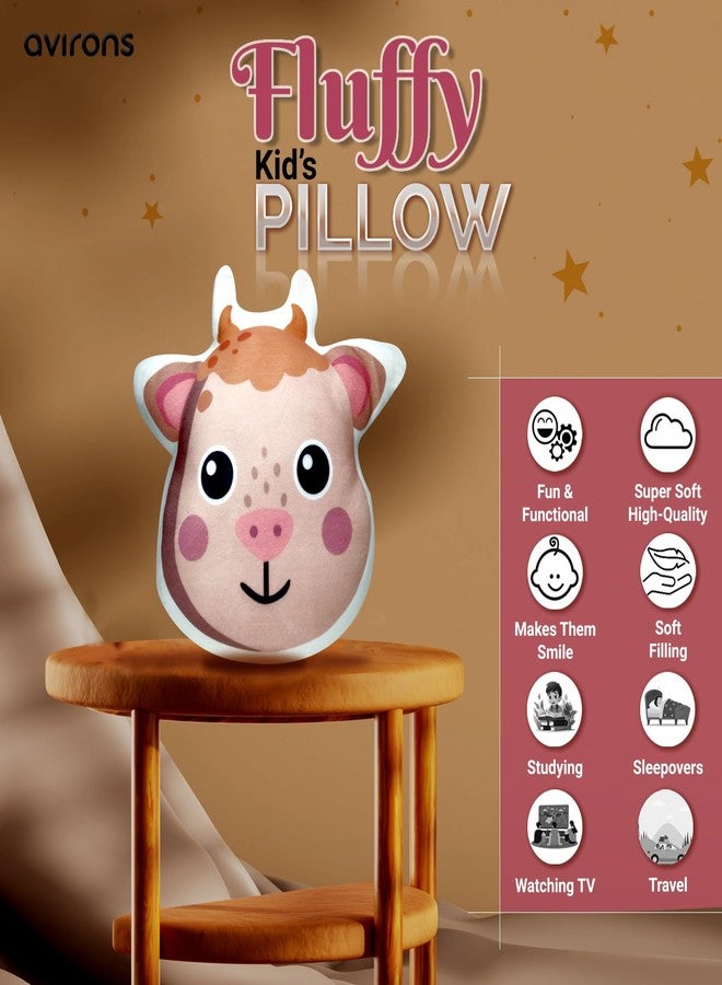 Avirons Adorable Cow Face Pillow - Soft and Cuddly! Perfect for Kids to Play, nap, or Snuggle, This Cute Pillow adds Farmyard Fun to Their Day. - Image 3