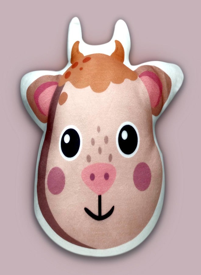 Avirons Adorable Cow Face Pillow - Soft and Cuddly! Perfect for Kids to Play, nap, or Snuggle, This Cute Pillow adds Farmyard Fun to Their Day. - Image 2