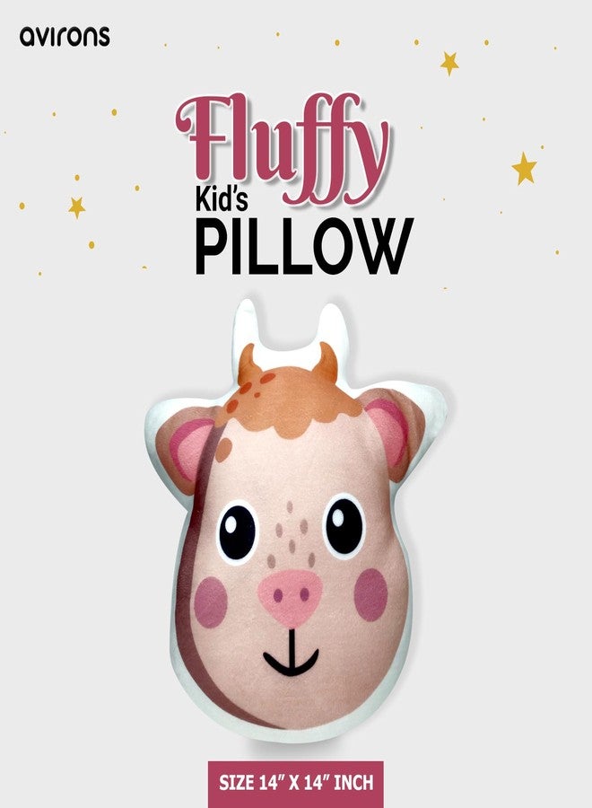 Avirons Adorable Cow Face Pillow - Soft and Cuddly! Perfect for Kids to Play, nap, or Snuggle, This Cute Pillow adds Farmyard Fun to Their Day. - Image 5