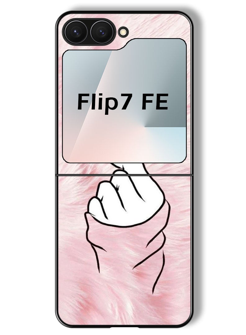 Theodor Case Compatible with Samsung Galaxy Z Flip 7 FE 6.7 Inch Protection Shockproof Bumper Cover Snap Love Pink - Image 1