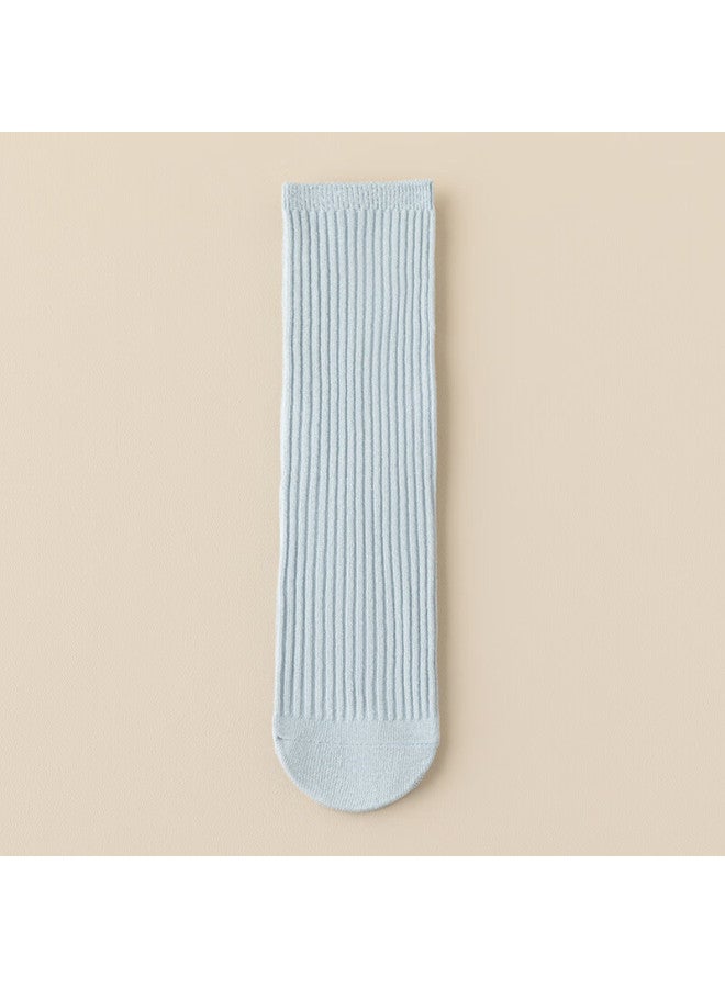 Tiejian Kids Dance Socks Girls Mid-calf Modern Dance Socks Autumn Winter Blue One Size