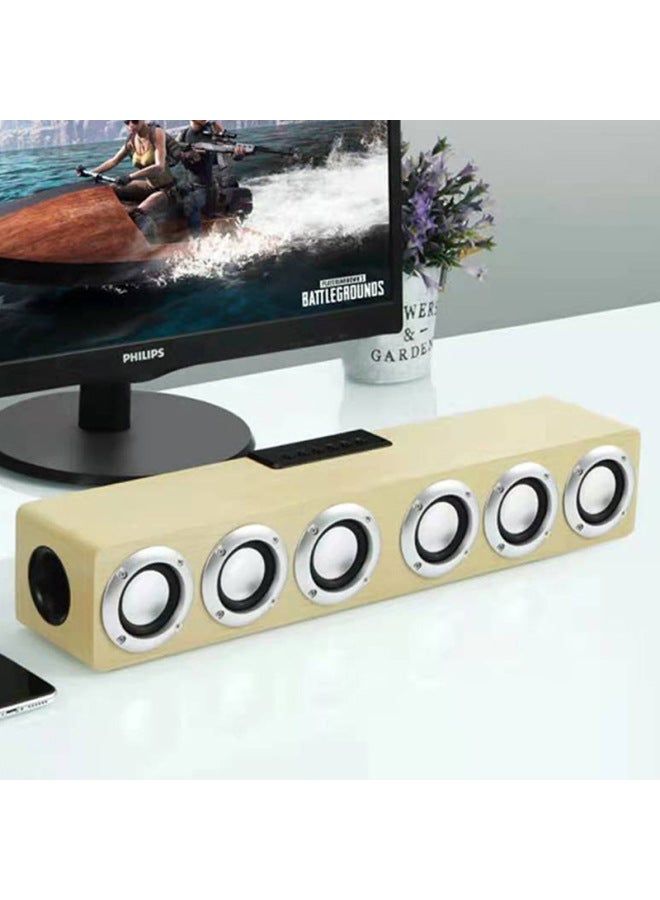 نيوترل مكبر صوت بلوتوث طويل للطاولة، مدفأة صوتية، جودة صوت عالية، تصميم خشبي كلاسيكي، سماعة لاسلكية مع مضخم صوت، جديد - Image 4