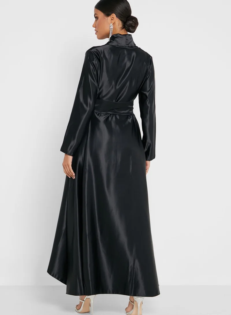 Khizana Tafetta Wrap Dress