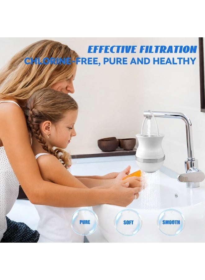 FEELSO 10 Stages Bath Filter for Tub with 2 Filters Cartridges, Water Purifier Bath Filter Faucet 2,500 Gallons Removes Chlorine, Shower Filter for Healthier Skin Hair White - Image 4