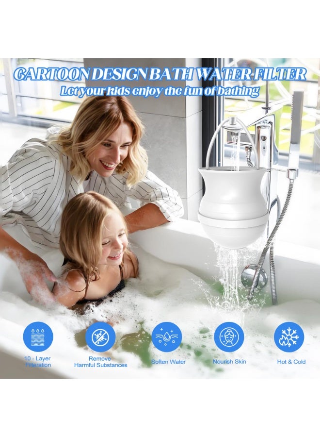 FEELSO 10 Stages Bath Filter for Tub with 2 Filters Cartridges, Shower Filter for Healthier Skin Hair Vase - Image 2